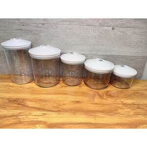 FoodSaver Snail Vacuum Seal Canister Containers Set 80/70/50/50/25 Oz- 5 Pc Set